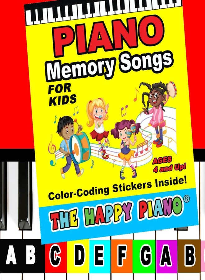 The HAPPY PIANO KIT for Memory. Color Stickers & Song Activity Kit for Kids - Booklet w/12 Songs, 3 Coding Sticker Sets, Reward Stickers, Easy 2 Follow, Ages 4 & up. Digital Baby Shark Lesson - Image 1